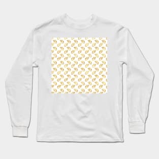 Gold Glitter Foliage White Luxury Design Long Sleeve T-Shirt